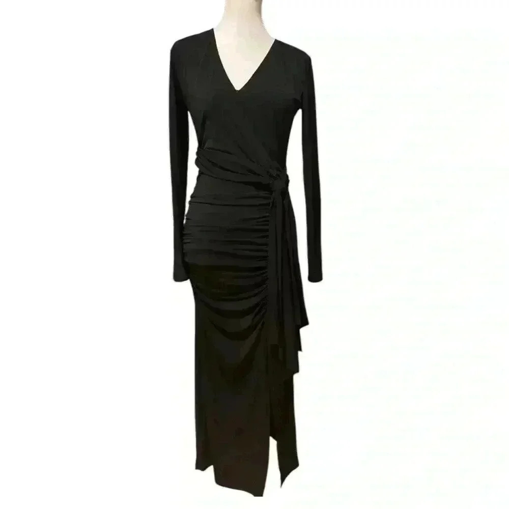 White House Black Market Long Sleeve Ruched Body Con Dress Size 2